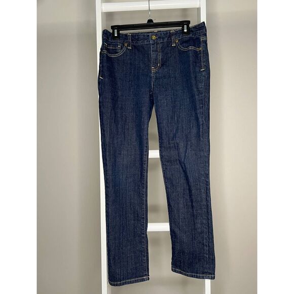 Tommy Hilfiger Jeans Womens 8 S Blue Slim Skinny Stretch Dark Wash Pockets Denim - Picture 1 of 9